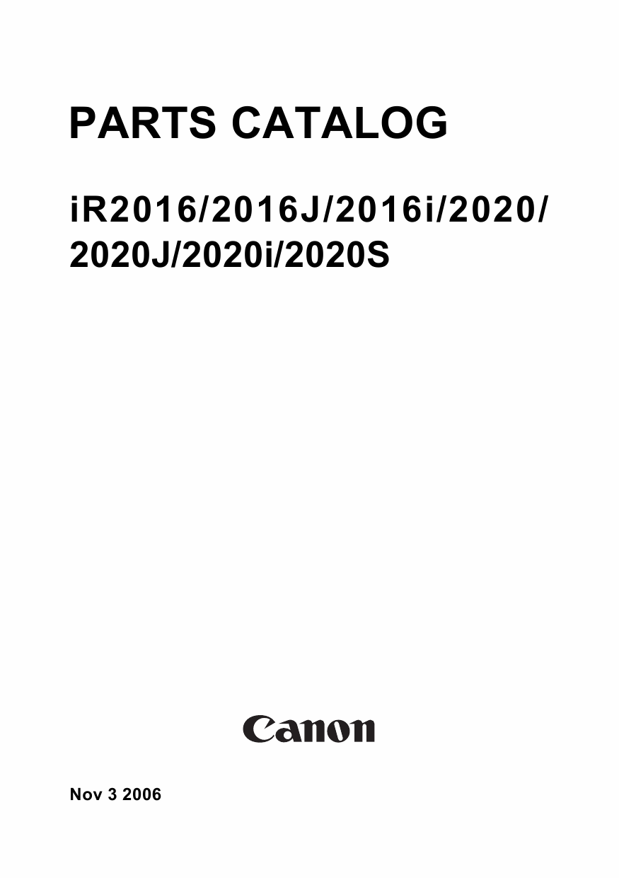 Canon imageRUNNER-iR 2020 2016 2020J i J S Parts Catalog-1